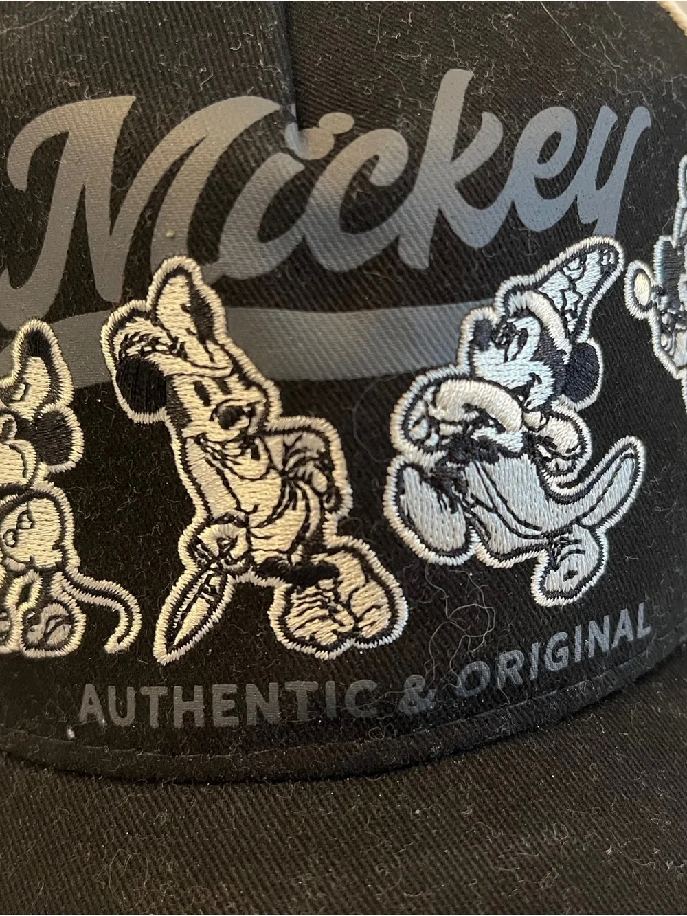 Men’s Mickey Mouse  Black and Cream Baseball Cap - Authentic & Original